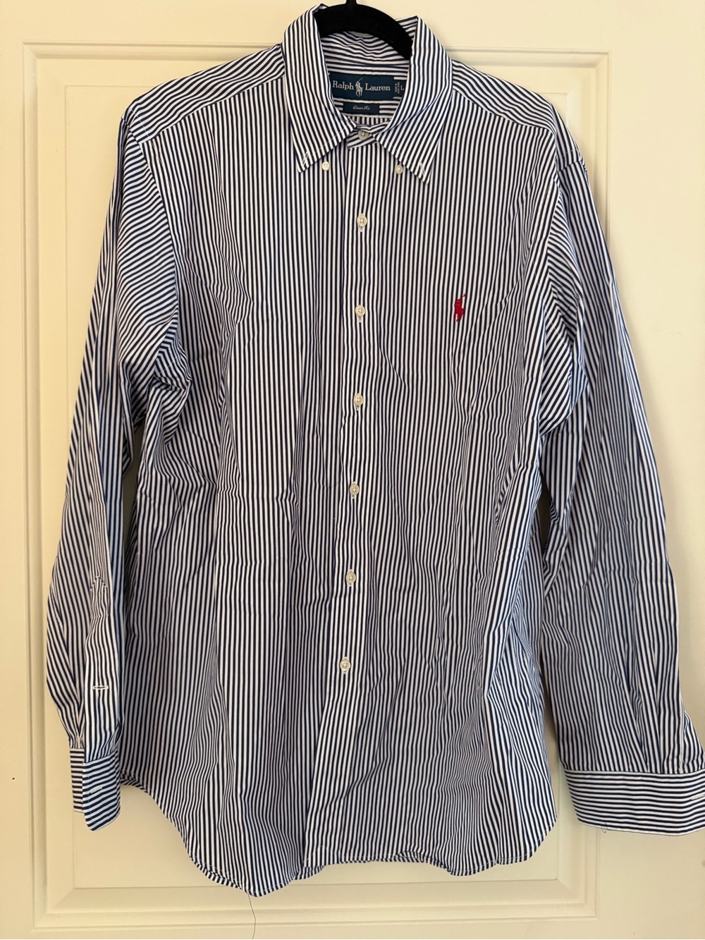 Ralph Lauren Mens Classic Fit Striped Button Down Shirt Large 100% Cotton
